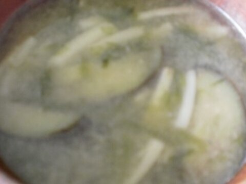 あおさと茄子の味噌汁